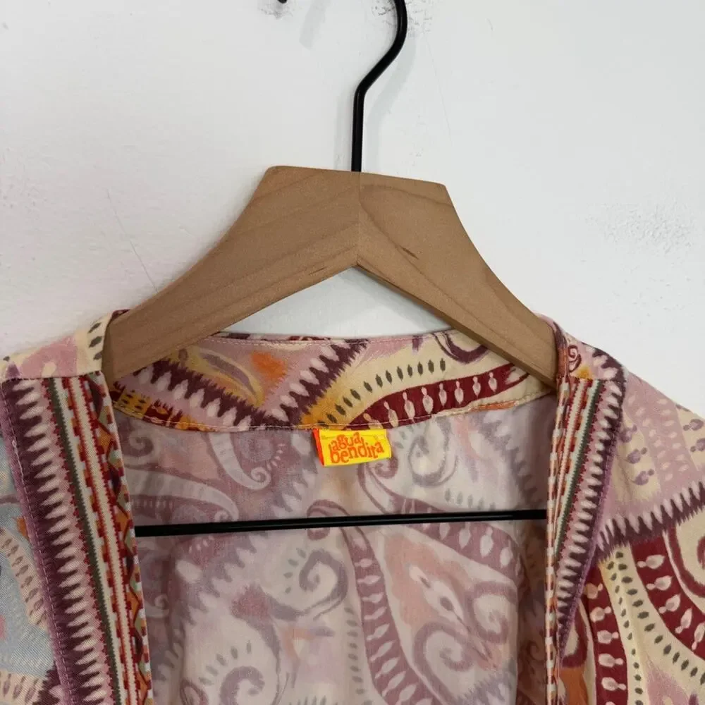 Agua Bendita Cora Leva Tunic Beach Coverup Multicolor One Size ** missing tie